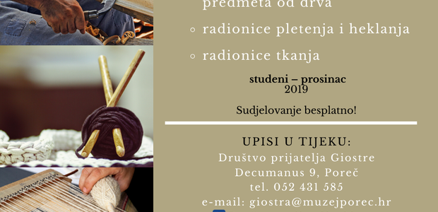 Udruga "Društvo prijatelja Giostre" organizira radionice tradicijskih vještina